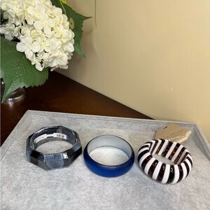 Set of Three Stylish Acrylic Bangles